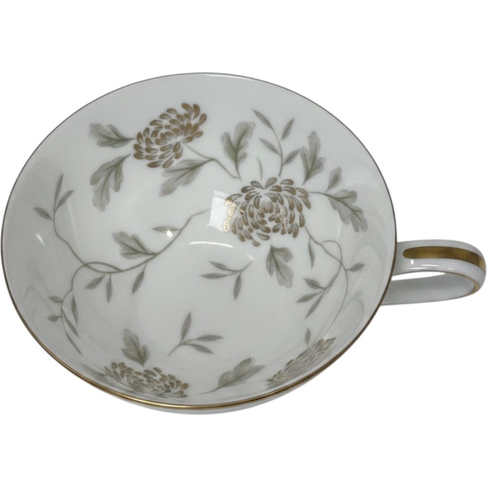 Noritake China Janice 5814 Teacup Gold Chrysanthemum Floral White Porcelain